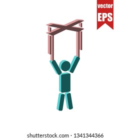 Puppeteer isometric icon.Vector illustration.