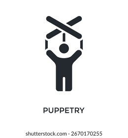 Estilo de glifo de icono de marioneta. Ilustración vectorial Para El Diseño gráfico
