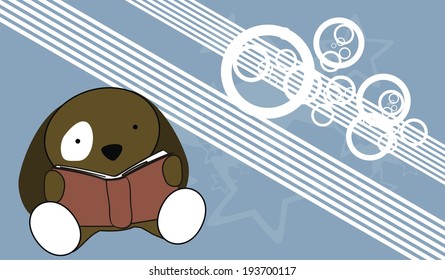 puppie baby cartoon reading wallpaper in vector format very easy to edit