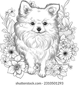 puppies, dog coloring pages for kids and adults