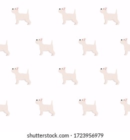 Puppies dog seamless pattern. Vector illustration.