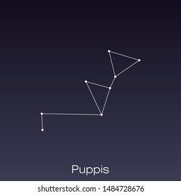 Puppis constellation as it can be seen by the naked eye.