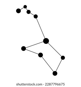 Puppis constellation map. Vector illustration.