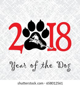 Puppy animal tattoo of Chinese New Year of the Dog grunge vector file organized in layers for easy editing.