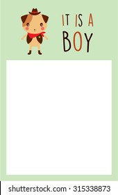 puppy it is a baby boy announcement card