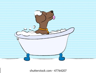 Baño de cachorro II - vector.