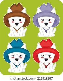 puppy with a big hat set