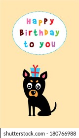 puppy birthday greeting card
