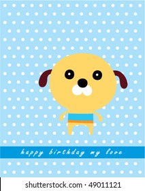 puppy birthday greeting card