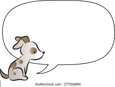 puppy with blank speech bubble