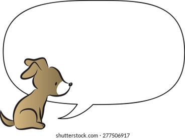 puppy with blank speech bubble
