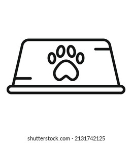 Puppy Bowl Icon Outline Vector. Dog Food. Dry Snack