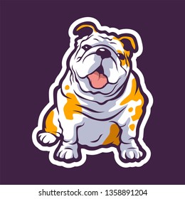 Puppy Bulldog Mascot Logo for Sport and Esport isolated on dark Background