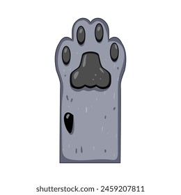 puppy cat paw cartoon. trace bear, kitten step, walk trail puppy cat paw sign. isolated symbol vector illustration