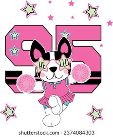 puppy cheer cute star hello girl