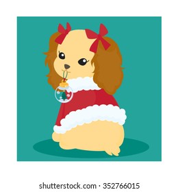 Puppy and Christmas Ball