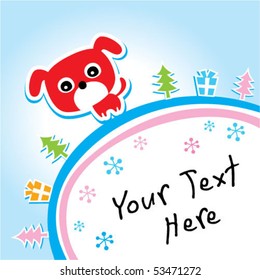 puppy christmas greeting card