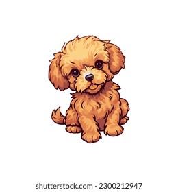 puppy clipart. Colorful sticker. white background