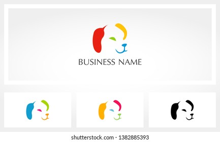 Puppy Colorful Dog Vector Logo