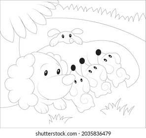 Puppy coloring pages,Dog coloring pages, Animal Coloring page for Kids. Coloring Page Outline Of cartoon dog