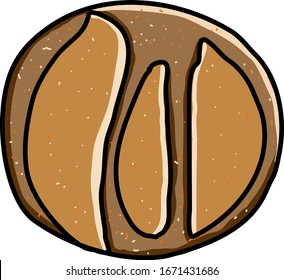 Puppy cookie, illustration, vector on white background.