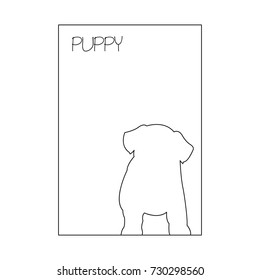 Puppy. Cute and funny cartoon puppy. Vector illustration. 