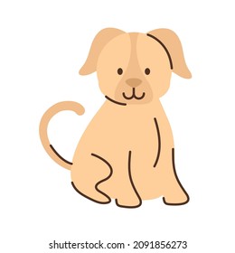 puppy cute pet icon flat