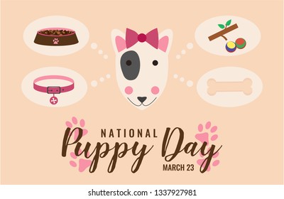 Puppy Day card or background. vector illustration.
