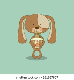 puppy design over blue  background vector illustration 