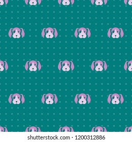 Puppy dog awesome cute vector animal seamless pattern