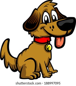 Puppy dog cartoon vector illustration