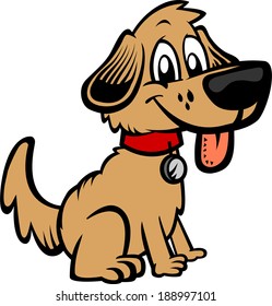 Puppy dog cartoon vector illustration