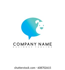 puppy dog company template logo logotype vector art illustration