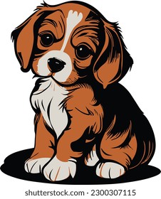 A Puppy Dog Cute ,Vector, T-Shirt,Animals