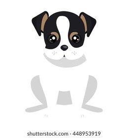 Puppy dog face cartoon, vector illustration graphic design.