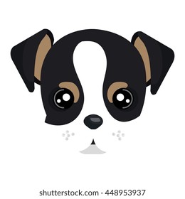 Puppy dog face cartoon, vector illustration graphic design.