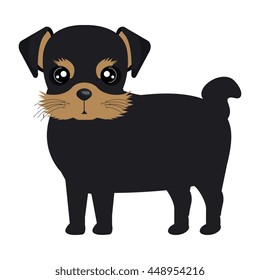 Puppy dog face cartoon, vector illustration graphic design.