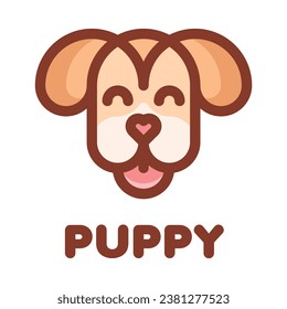 puppy dog filled outline logo