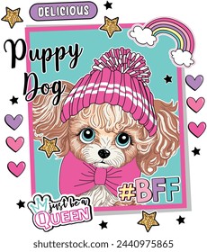 puppy dog grapgic tees for girl