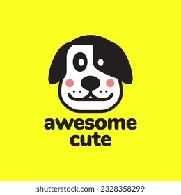 puppy dog pets pedigree cute smile happy mascot cartoon colorful logo icon vector illustration