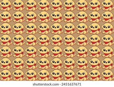 Puppy dog, dog, with scarf around its neck, pattern in pet theme