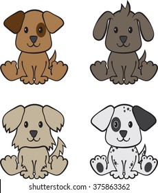 Puppy, Dog, Set, Vector, Illustration