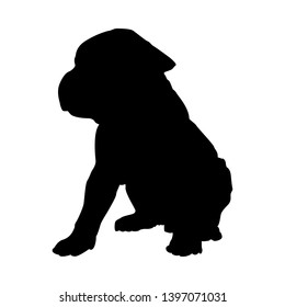 Silhouette de perro picante. Ilustración de vectores suaves.