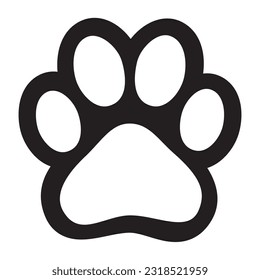 PUPPY DOG ​​FOOTPRINT WITH SILHOUETTE, VETERINARY SYMBOL - Shutterstock ID 2318521959