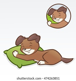 Puppy dog sleeping vector illustration for design element