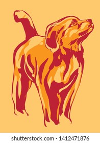 
puppy dog vector pop art