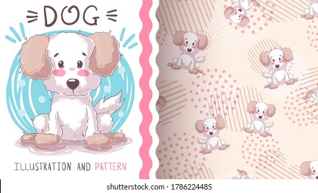 Puppy dog woof - seamless pattern