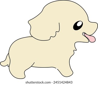 puppy drawing illustrator Art Vector.