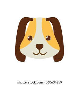 puppy face ear long brown pet vector illustration eps 10