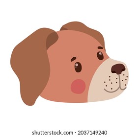 puppy face illustration over white